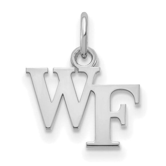 Sterling Silver Wake Forest U. XS (Tiny) Charm or 'WF' Pendant - Picture 1 of 3